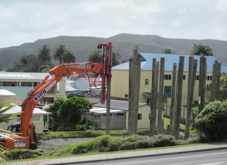 King drilling driving the foundation poles deep into the ground