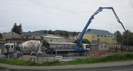 Concrete pumping underway for the supermarket floor
