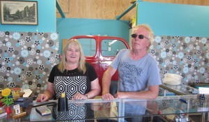 Sue and Paul Marrow in their new shop on Raglan Wharf