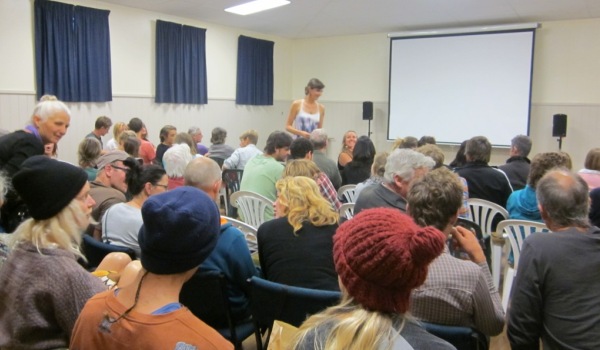 The audience waiting for the film to start