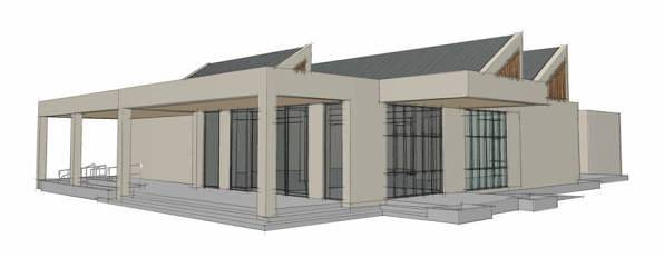 Artist's impression of the Raglan Library and Council Office after completion of the renovations