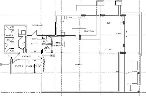 Floor plan for the renovated Raglan Library/ Council Office building