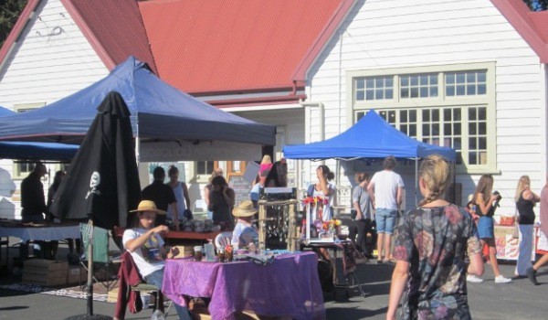 Visitors at Sunday's 'extra' Raglan Creative Market