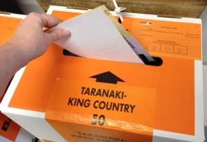 Another vote goes in the Taranaki-King Country box at Raglan. Image- Robyn Gallagher