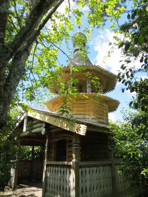 High on the hill at the Hamilton Gardens stands this beautifully constructed replica 17th Century Russian Log Bell Tower, Hamilton Gardens - Image John Lawson