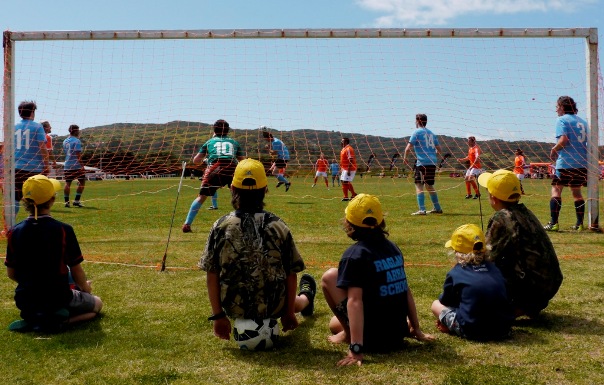 Great weather, a free cap and a spot behind the net where six of the goals were scored made for a perfect day for these Raglan lads. Image supplied