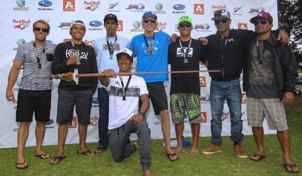 Champion Daniel Kereopa and the other Ultimate Waterman contestants. Image The Ultimate Waterman