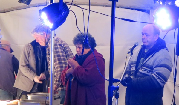 Kaumatua Sean Ellinson (right) explains the meaning of Matariki