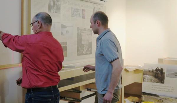 Dean and Andrew installing the interpretation panels