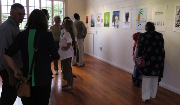Visitors at the exhibition opening