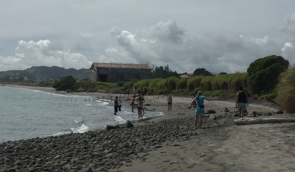 Fraser High students clean up a Raglan beach - Image Fraser High