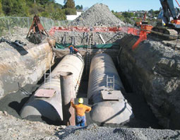 Maskell sewage holding tanks of the type being installed on Marine Parade. Image Maskell