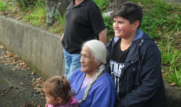 Julian with his Nan on Sunday at the Raglan Old School Arts Centre - Image Richard Gallagher