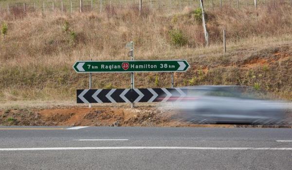 This WDC photo suggests the roadworks may be on SH 23 near the Te Mata turnoff.