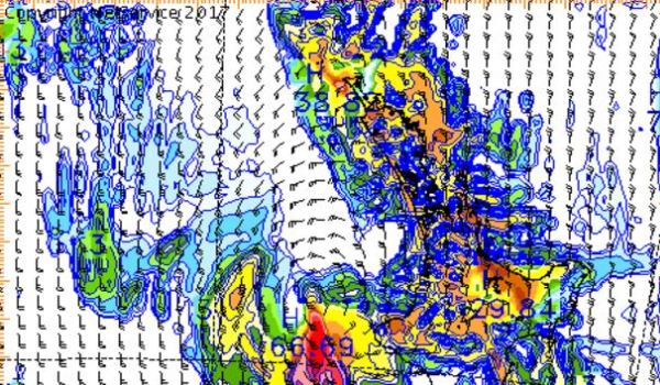 MetService Rain Forecast 6pm 5th April
