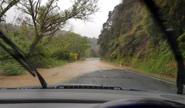 Waingaro Road on Friday. WDC FB Image credit: Greg Mather