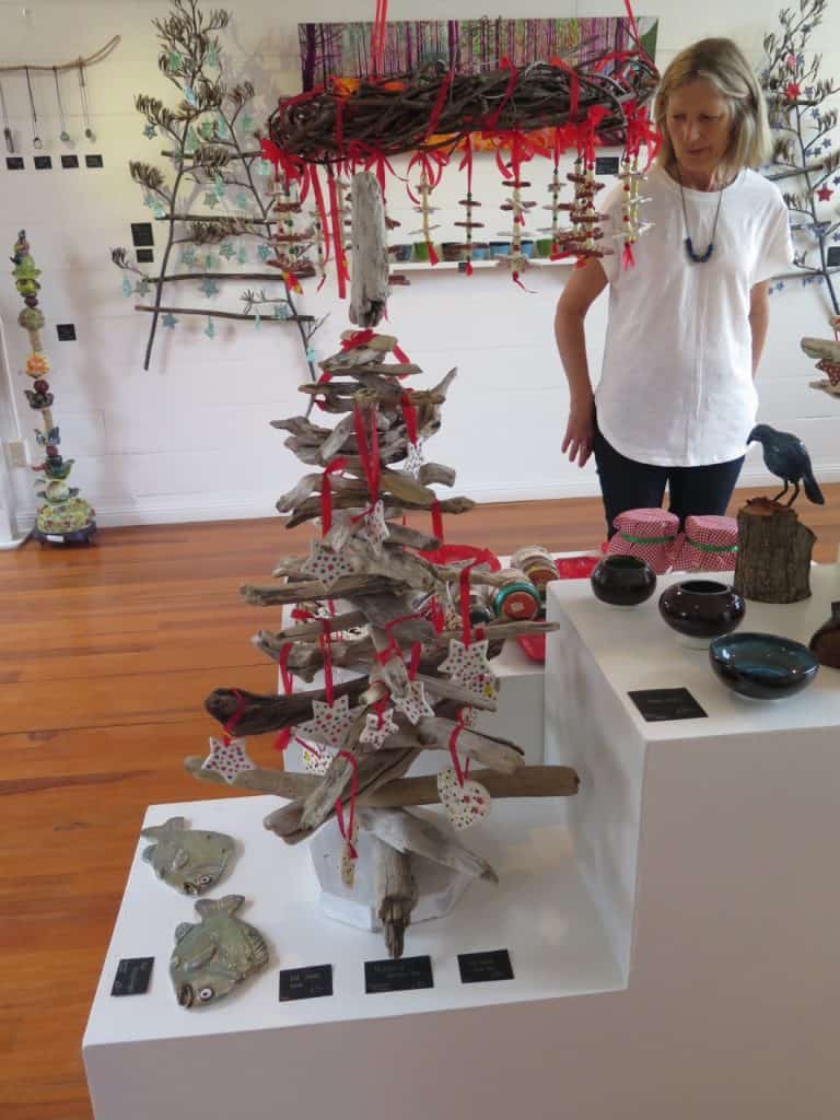 Merren studies the centre exhibits