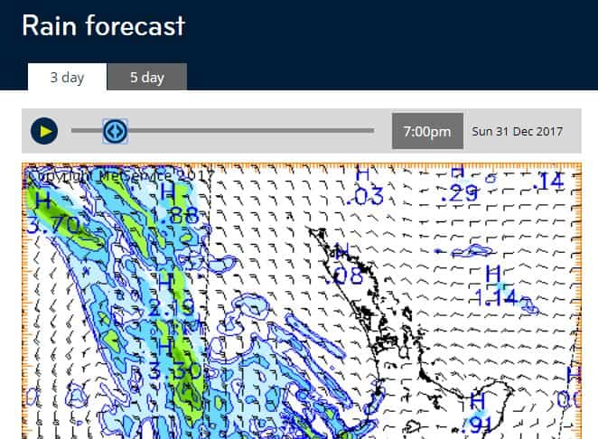Raglan to be clear of rain at 7pm