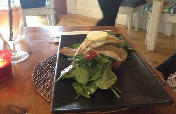 Pan fried snapper on new potatoes