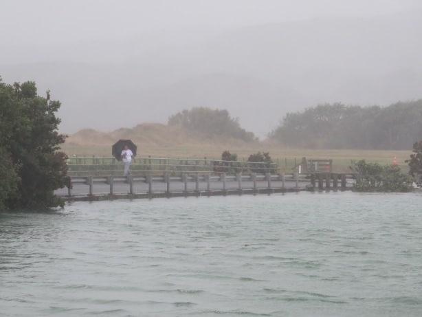 The flooding, rain and gales didn't stop Raglanite Paul Masters from enjoying his lunchtime walk