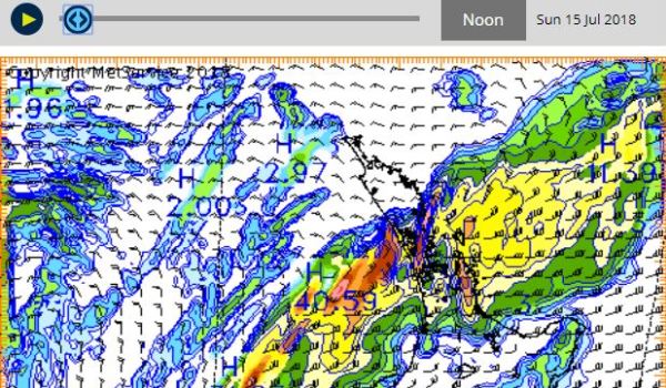 Heavy rain predicted for Raglan from late morning on 15th July - MetService