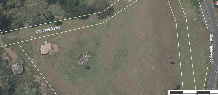 Aerial view of Cornwall Road reservoir - bottom left - Image WDC