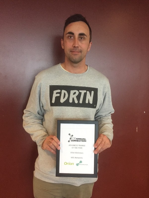 WEL Networks’ Elliot McKinnon was recognised as New Zealand’s Advanced Trainee of the Year at an awards ceremony in Christchurch last week.