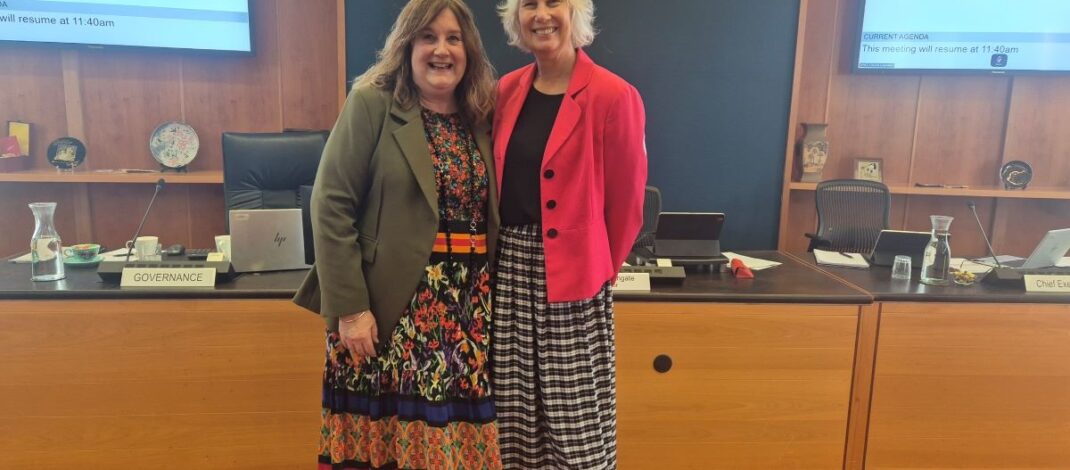 Hamilton mayor Paula Southgate and Waikato District mayor Jacqui Church