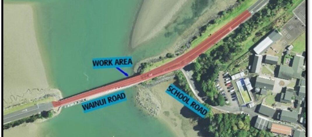 Notice of roadworks – Wainui Road, Opotoru Estuary Bridge