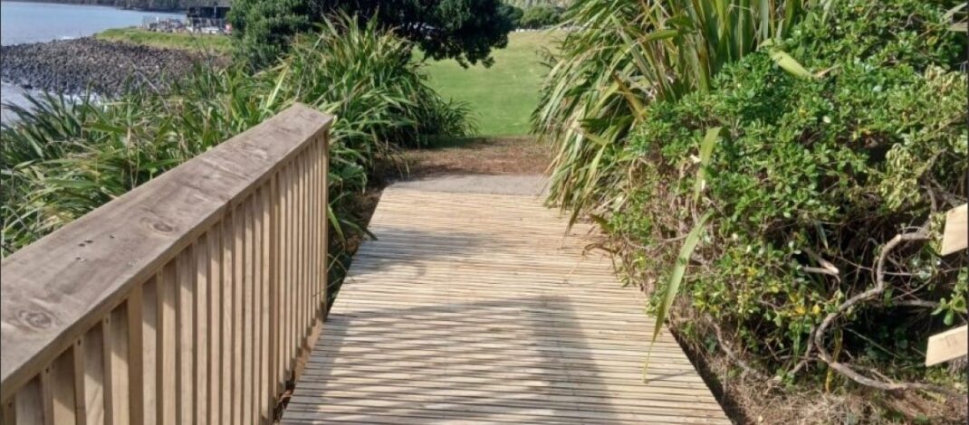 Manu Bay boardwalk reopens just in time for WSL
