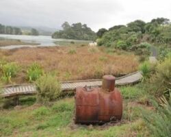 Rutherford Flax Mill boiler and Kaitoke Estuary 131016flaxmillboiler