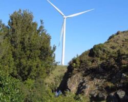 Turbine tower at Te Uku wind farm 161013-tower-te-uku-wind-farm